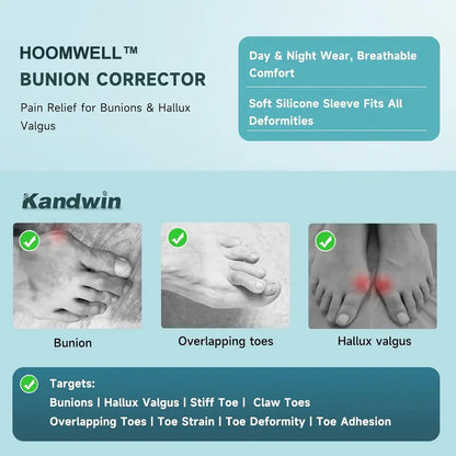 HOOMWELL™ Bunion Corrector for Women Men Big Toe:Instantly Relieve Bunion Pain & Restore Natural Alignment