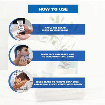 Bikenda™ – Rich Lathering Beard Wash for Men, Gentle on Sensitive Skin, Deep-Cleans Facial Hair