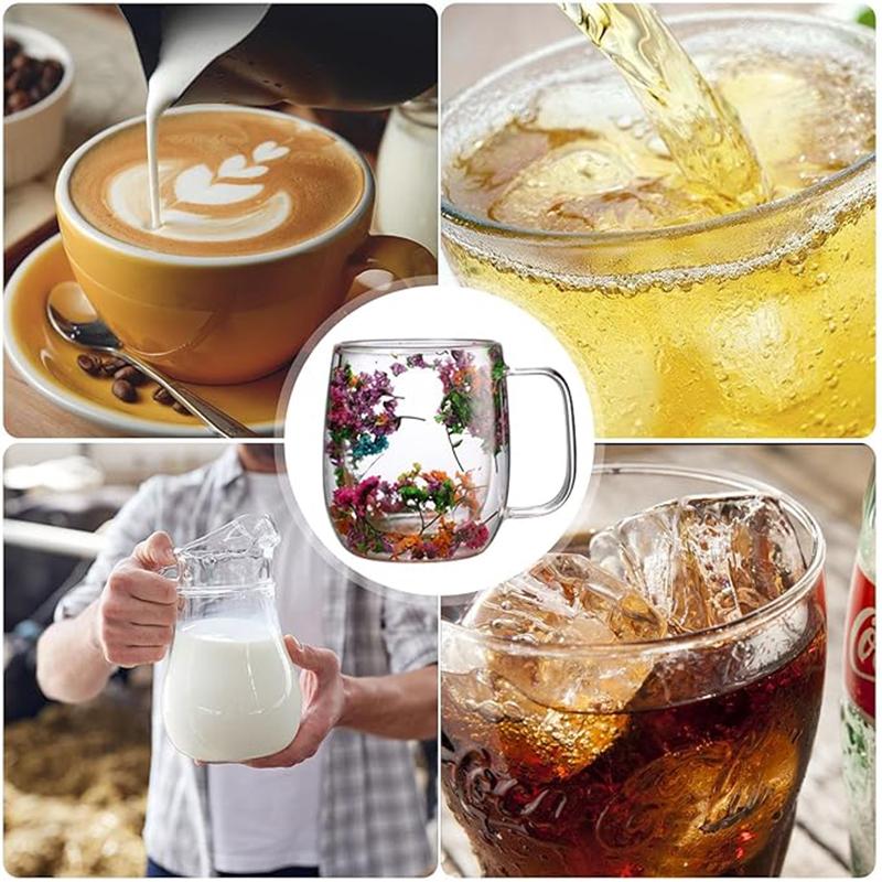 🎅Christmas Pre Sale 🎄🌸Transparent Double Glass Flower Tea Cup