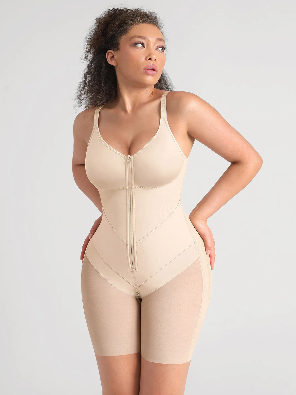 Feelingirl Full-Coverage Chest Faja Tummy Control Butt Lift Bodysuit